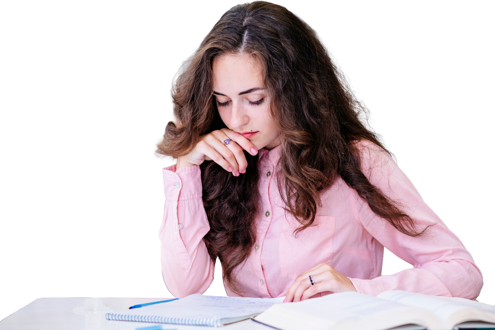 Student working on thesis